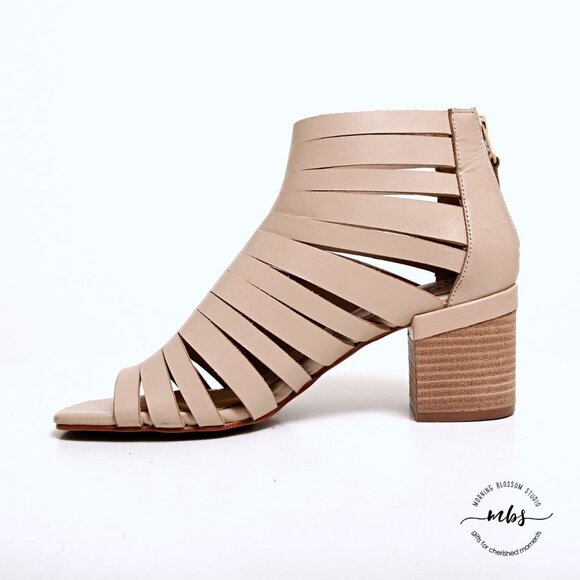 Vintage Foundry Co. Eleanor Leather Sandals Cream Women Size 8.5 - Picture 7 of 12